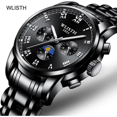 WLISTH New Business Watch Men Fashion Sport Quartz Clock Mens Watches Top Brand Luxury Business Waterproof Relogio Masculino