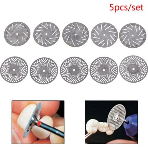 5pc/set Dental Thin Ultra-thin Double Sided Sand Diamond Cutting Disc With Mandrel For Separating Polish Ceramic Teeth Whitening