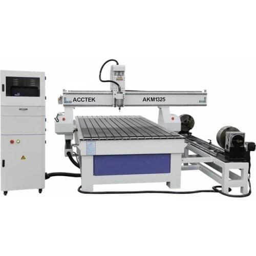 4 Axis 1325 CNC Router Machine Engraving with Fixed Rotary Device on Side for Column, Cylinder, Chair Legs