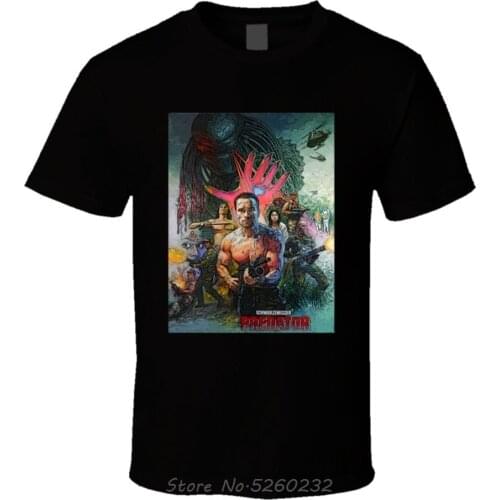 Predator Arnold Schwarzenegger Movie Original Fan T Shirt Short Sleeve Shirts Tops S~3Xl Big Size Cotton Tees Free Shipping