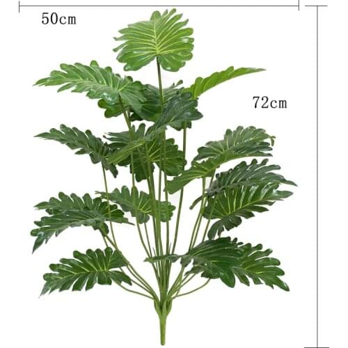 68cm18Fork Large Artificial Plants Monstera Leaf Plastic Tropical Palm Tree Potted For Home Office Garden Theme Party Decoration