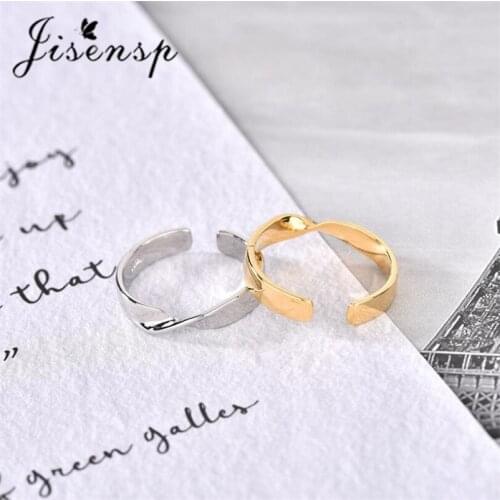 Jisensp Fashion Party Rings Creative Simple Irregular Geometric Twist Finger Ring for Women Couples Wedding Jewelry Gift