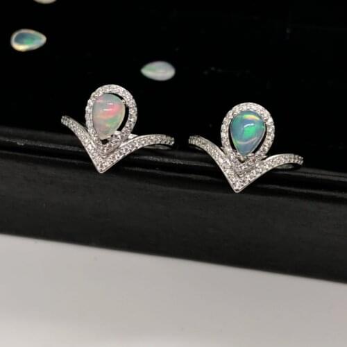 2019 hot sale Opal Rings For Women 925 Sterling Silver Colorful Ring Fashion Jewelry