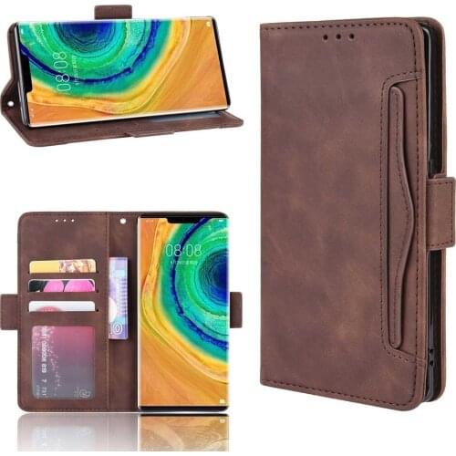 Leather phone case for Huawei Mate 30 TAS-AN00 30pro LIO-AN Honor Play 3 3e back Cover Flip card wallet with stand Retro Coque