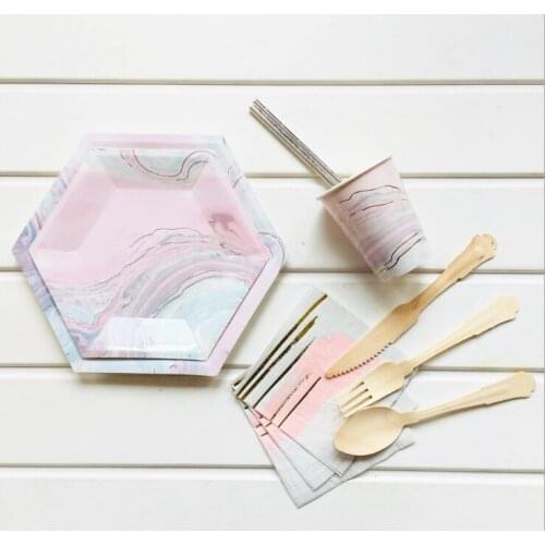 Colorful Cloud Dainty Set Disposable Tableware Is Suitable For Birthday Party Celebration Festival