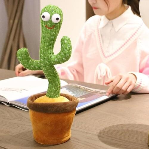 32cm Twisting Dancing Toy Cactus Electron Plush Toy With 3 Songs Soft Plush Doll Babies Cactus Plush Toy Room Desktop Decoration