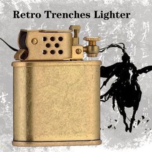 New zorro original copper lighter vintage trenches kerosene windbreak brass Creative wheel smoking gift