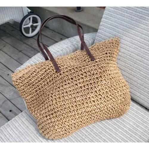 Summer Soft Corn Husk Beach Bag Good Quality Beach Straw Bag Big Tote Bag Shoulder Bags