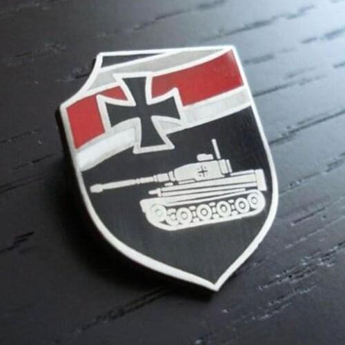 WWII WW2 German Tiger Tank Enamel Metal Badge PzKpfw VI Brooch Pin