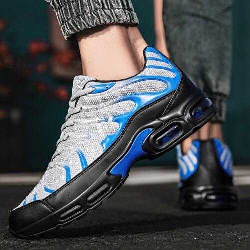 Mens shoes 2021 summer breathable mesh sports shoes air cushion shock absorption running shoes youth fitness travel large size