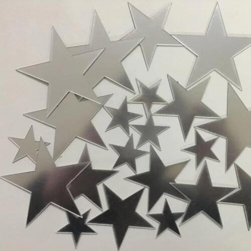 20pcs/set Acrylic Mirror Surface Sticker Cartoon Starry Wall Stickers For Kids Rooms Home Decor Cute Stars Wall Decal Baby Mural