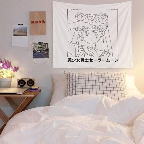 Ins Nordic Line Painting Wall Hanging Tapestry for Home Decor Floral Animal Cat Tapestry Decorative Dorm Polyester Beach Towel