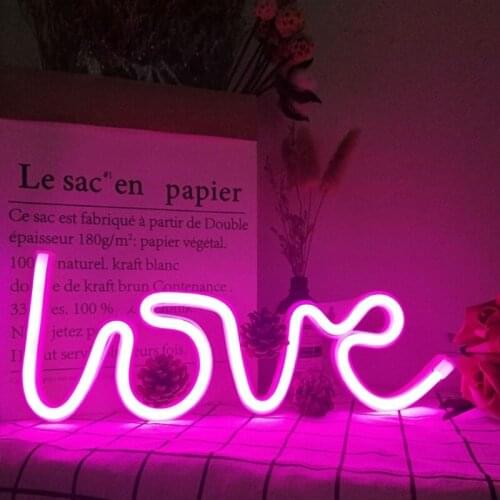 Neon Love Signs Light Art Decorative Marquee Sign Wall Table Decor for Wedding party Kids Room Living Room House Bar Pub Hotel