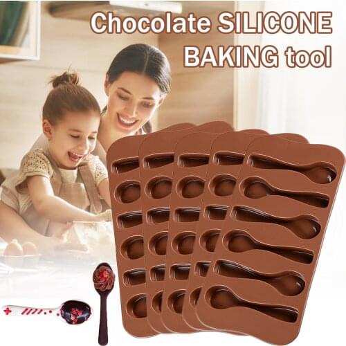 New Silicone Chocolate Mold Spoon Baking Mold baking Tools Non-stick Biscuit cake mold Jelly and Candy Mold 3D mold DIY Good