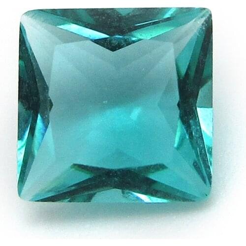 Wholesale Light Green Glass Crystal Princess Cut Square Shape 2X2mm-12X12mm Hot Selling