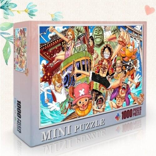 Puzzle 1000 Pcs Mini Jigsaw Japanese Anime One Piece Spirited Away MY NEIGHBOUR TOTORO Hard Level DIY Assembling Puzzles Toy