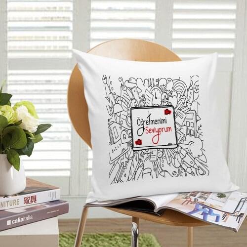 Personalized White Pillow Case (Teachers Day Temalı-9)