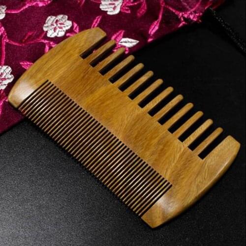 Portable Sandalwood Fine And Wide Tooth Wood Brush Massage Hair Comb