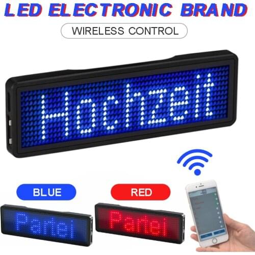 Portable Digital LED Name Tag bluetooth Programmable Digital LED Scrolling Name Sign Rechargeable Message Badge Tag