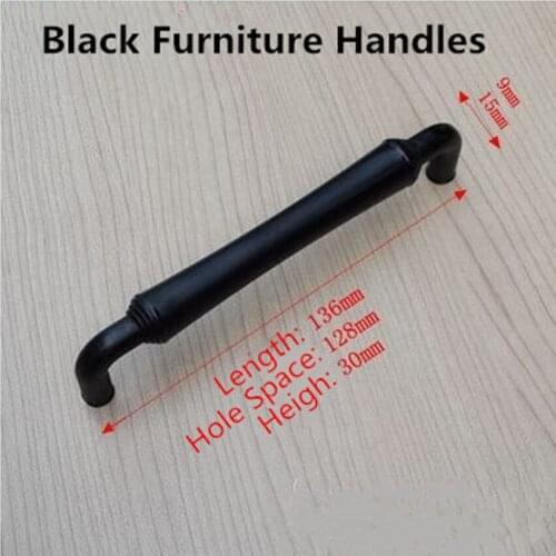 128mm modern simple black furniture handles black kitchen cabinet drawer pulls knobs 5" antique black dresser door handles pulls