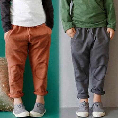 Korea Style Boys Pants Spring Fall Pocket Design Kids Legging for Boys Harem Pants Children Trousers 2-7Yrs Toddler Girls Pants