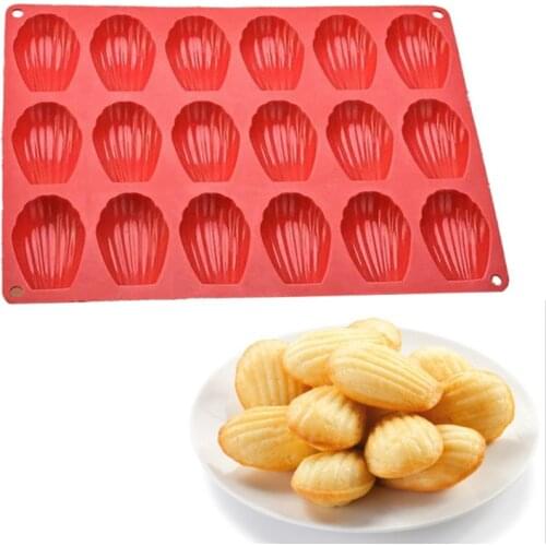18 Even Madeleine Shell Silicone Madeleine Cookie Mold 100% Platinum Silicone Shell Biscuits Cake Bakeware Tools