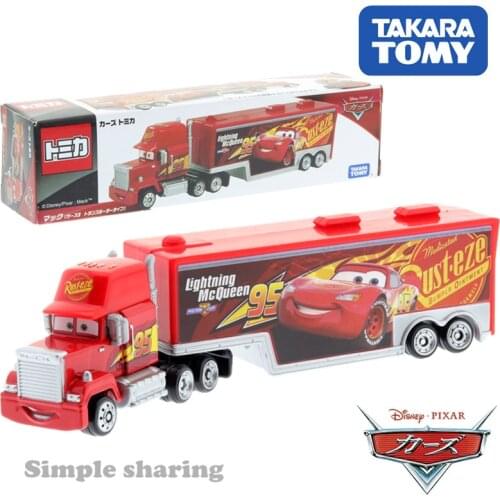 Takara Tomy Disney Cars Tomica Mack Transporter Type 3 Hot Pop Kids Toys Motor Vehicle Diecast Metal Model