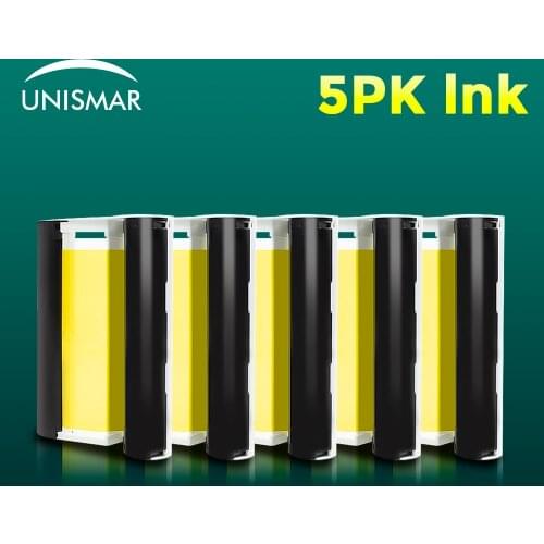 Unismar 5PK 6" Color Ink Cassette KP-36IN KP-108IN for Canon Selphy Photo Printer CP1200 CP1300 CP910 CP900 Without Photo Paper