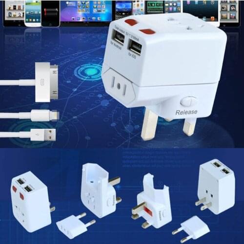 Universal 2 USB Conversion Socket Multifunctional Conversion Plug Global Travel Adapter power Converter for iphone samsung