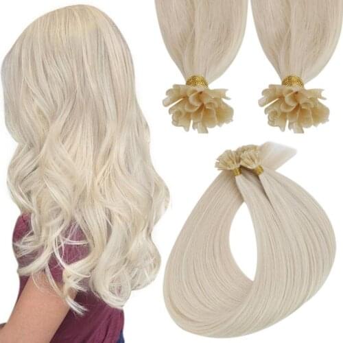 VeSunny Virgin U Tip Human Hair Extensions Keratin Fusion Nail Hair Pre Bonded Keratin U tip Hair Extensions