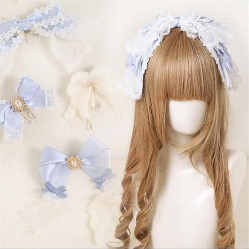 Lolita lace bowknot hairpin KC Hair Accessories Girl Kawaii Hair hoop Cosplay Hair Clasp B997