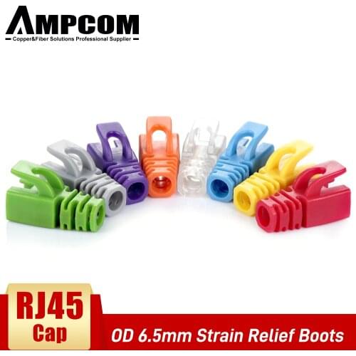 AMPCOM RJ45 Ethernet Network Cable Strain Relief Boots Cable Connector Plug Covers for CAT5 CAT5e CAT6 (Plastic)