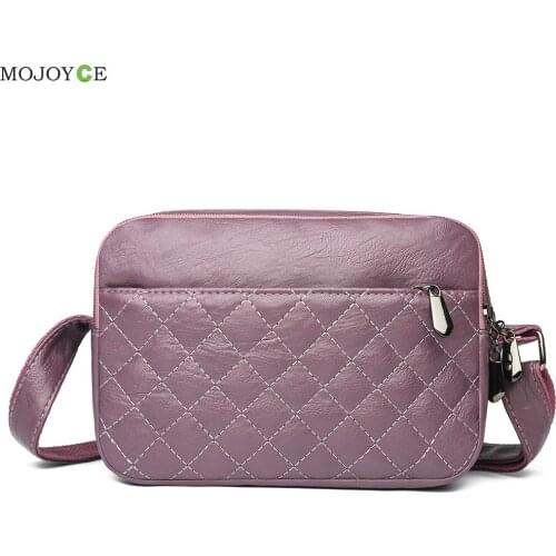 Casual Small Crossbody Bags Retro Lattice Pattern PU Solid Color Shoulder Bag Soft Leather Women Designer Handbag