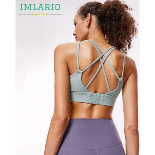 IMLARIO Womens Shock-Proof Sports Yoga Bras High Impact Workout Top Fitness Crop Adjustable Crosscriss Running Sports Brassiere