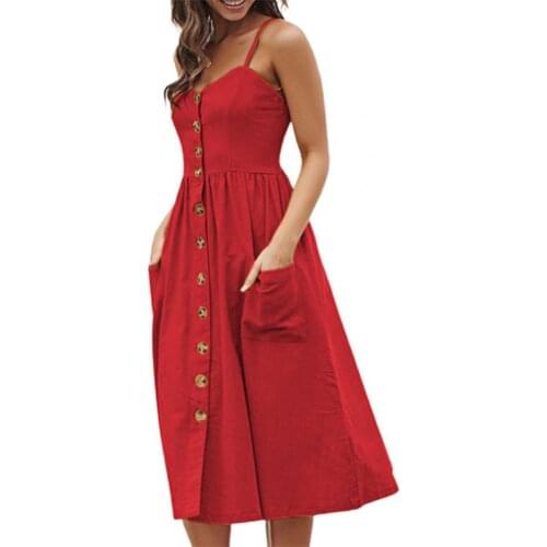 Female Sling Dress Solid Color Single-breasted Spaghetti Straps Backless Smock Midi Waist Tight Dress Woman Summer 2021