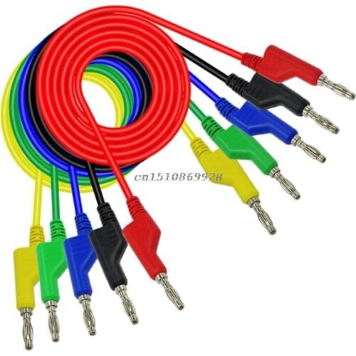 5PCS 1M Stackable Banana Plugs Copper Test Lead Kit for Multimeter Automotive 448A