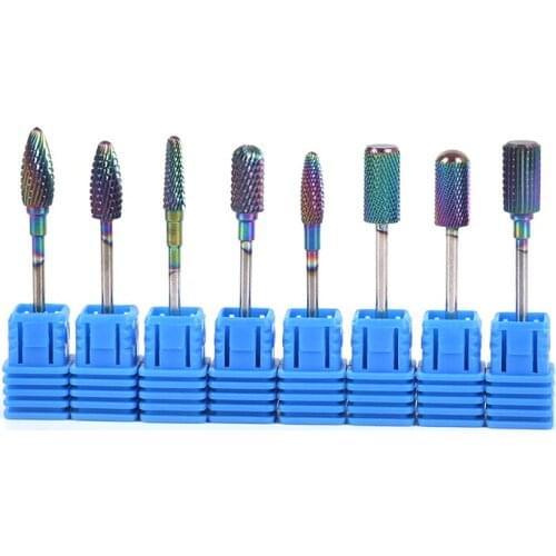 1pcs Drill Bits For Electric Drill Manicure Machine Accessory Rainbow Tungsten Carbide Ceramic Milling Cutter Nail Files