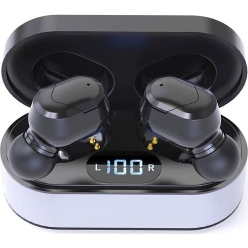 100sets JS1 TWS Wireless Bluetooth 5.0 Headphone Hifi Stereo Noise Canceling Earphone Waterproof LED Digital Display Headset