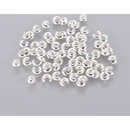 2000pcs Brass Crimp Beads Covers 3mm 4mm 5mm for DIY Jewelry Making Findings accessories, Nickel Free F65