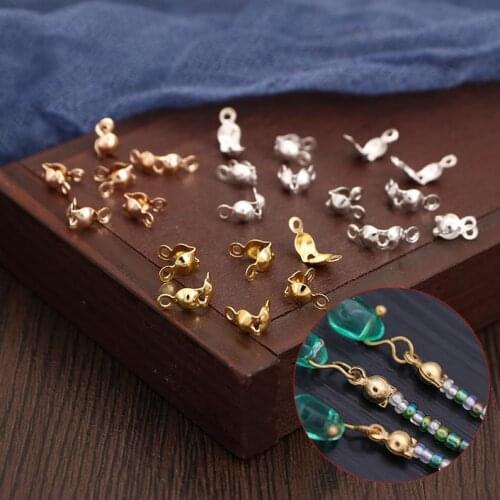 3000pcs 4mm gold/silverJewelry Findings Charlotte Necklace crimps beads tips Covered ball chain connectors end caps DIY Necklace