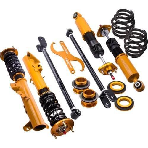4 Adjustable Coilover Shock Absorber Strut for BMW E36 316 318 320 328 Control Arms KIT Suspensions Front Rear Top mount Spring