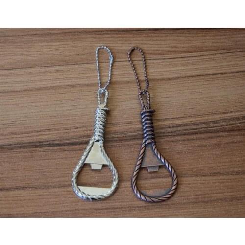 400PCS Exquisite Metal Rope Shaped Beer Bottle Opener Keychain Novelty Gifts Kitchen Gadgets KTV Bar Tools