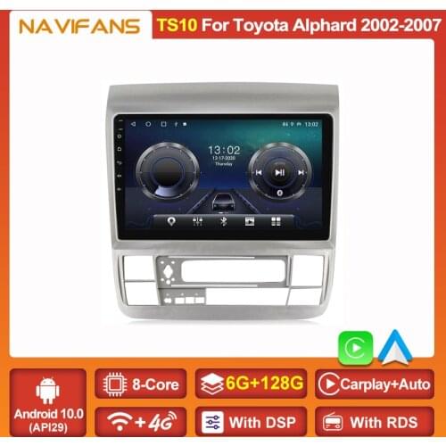 4G WIFI DSP Android 11 For TOYOTA Alphard 2002 2003 2004 2005 2006 2007 Car Multimedia GPS Navi Radio 6G+128GB RDS Carplay 2 DIN