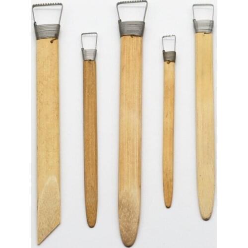 5pcs as showing Bamboo blade with tooth tools Modeling Colored Clay Plasticine Tool Mold Toys Hobbies Learning Education