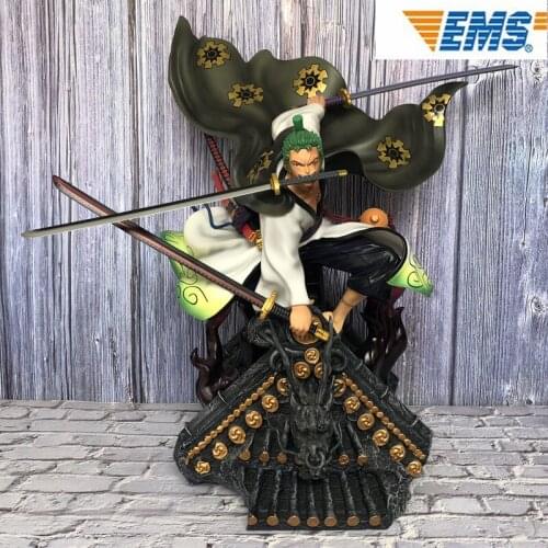 50cm One Piece GK kimono Roronoa Zoro Three blade flow 1/6 Statue Action Figure Collection Model toys Y1242