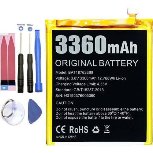 ISUNOO 3360mah BAT18763360 battery For Doogee Y7 N10 battery with tools
