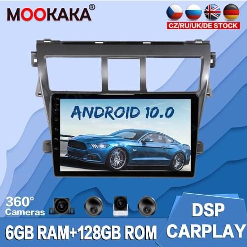 Car Multimedia Player For Toyota VIOS 2008-2013 Android 10.0 128G Radio GPS Navigation Auto Stereo Recorder Head Unit Audio