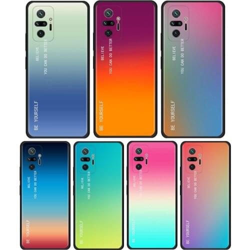 Gradient BE YOURSELF Cell Phone Case for Xiaomi Redmi Note 9S 9 4G 8 10 7 8T 9C 9A 7A 8A K40 K30 Pro Mobile Phones Cover Coque