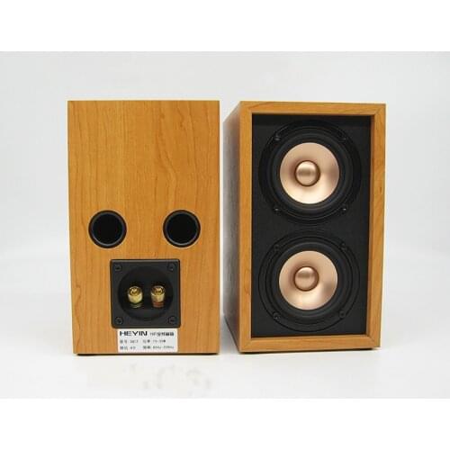 20-60W 3 Inch Speaker Full Frequency Two-unit Wooden Passive HIF Desktop Small Speaker Home Front Surround Center Speaker DIY