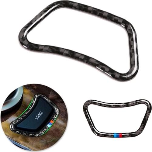 For BMW 5 Series E60 E61 2004 2005 2006 2007 2008 2009 2010 Car Accessories Center Control MENU Button Frame Carbon Fiber Cover